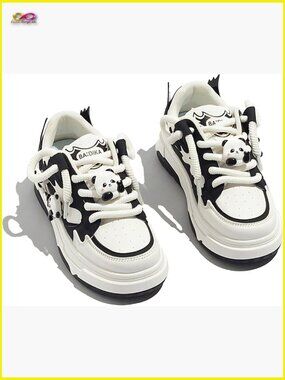 Y2K Platform Sneakers Panda Decor Walking Shoes Comfortable Cute Fashion